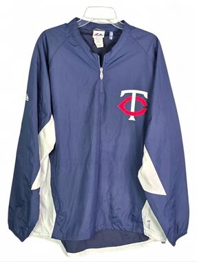 Minnesota Twins MLB Baseball Navy Pullover Jacket with White Accents Men's XL